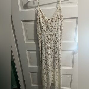 Lulu's Cream Lace Dress